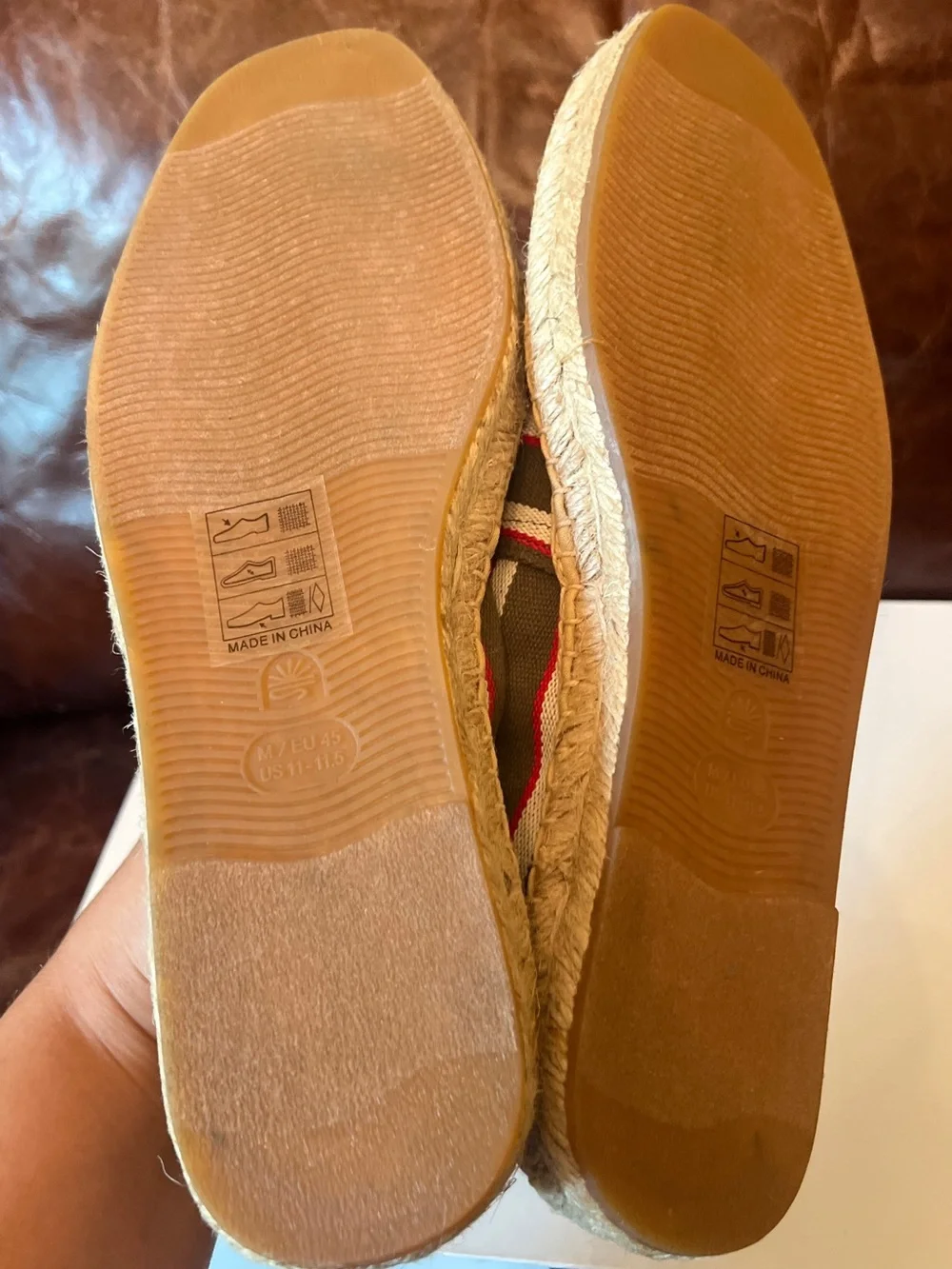 Soludos Mens Original Espadrille Shoes Olive Ivory Red Striped Sz 11 New without